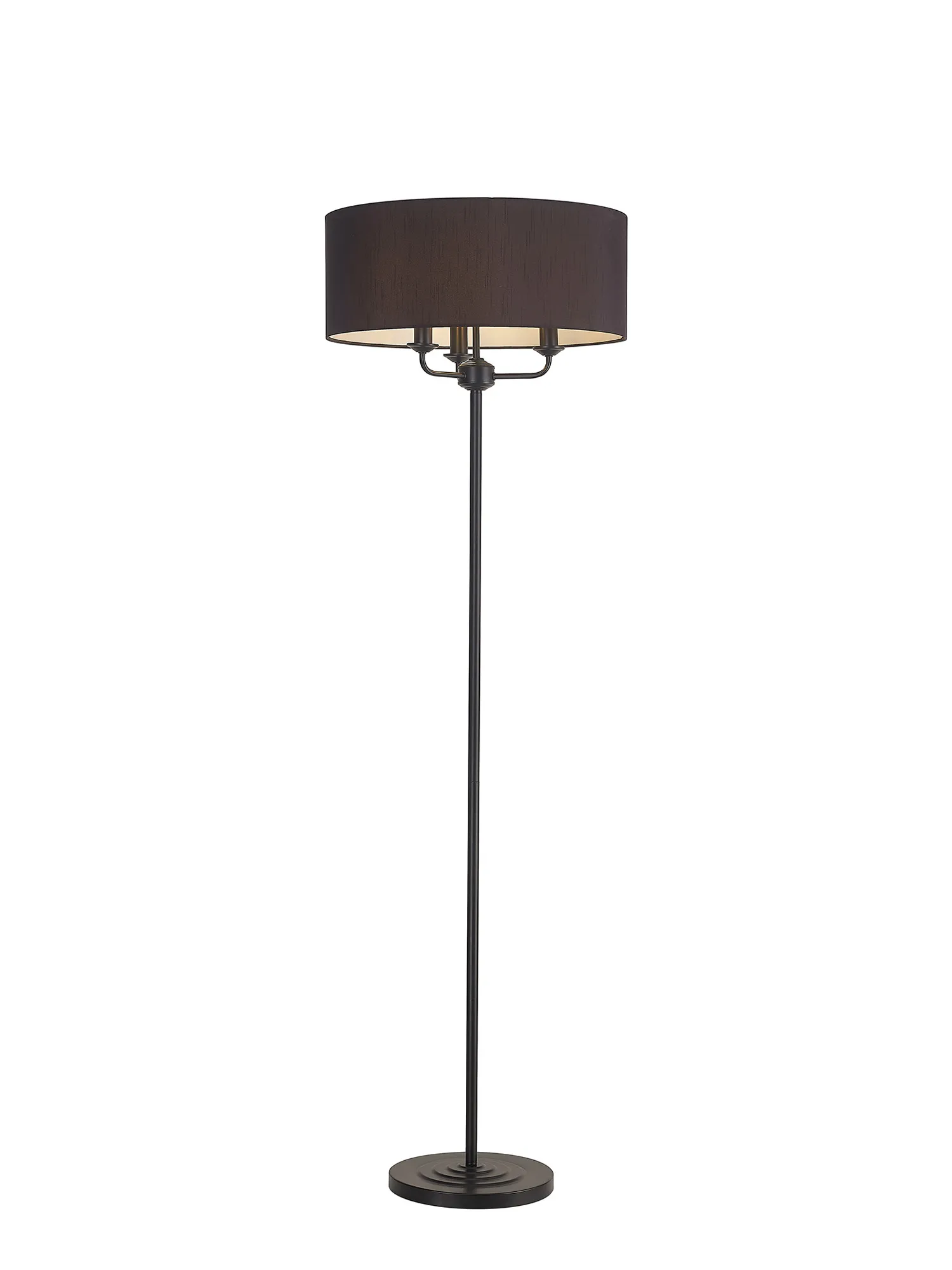 Banyan 45cm 3 Light Floor Lamp Matt Black; Black